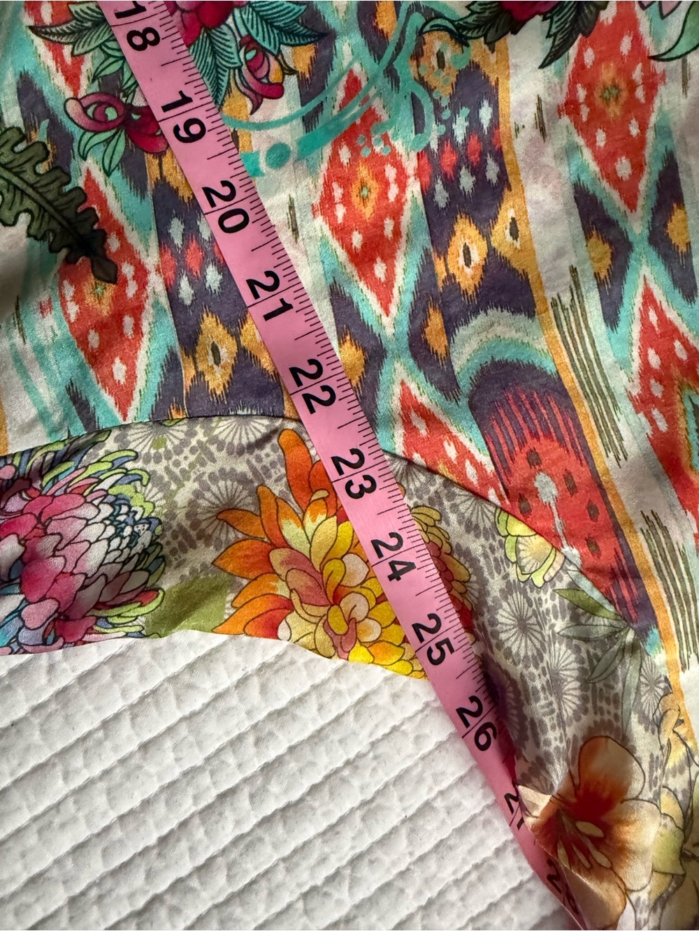 Johnny Was Floral Patchwork Midi Dress in Cream, Yellow, Green, Pink - Picture 6 of 10